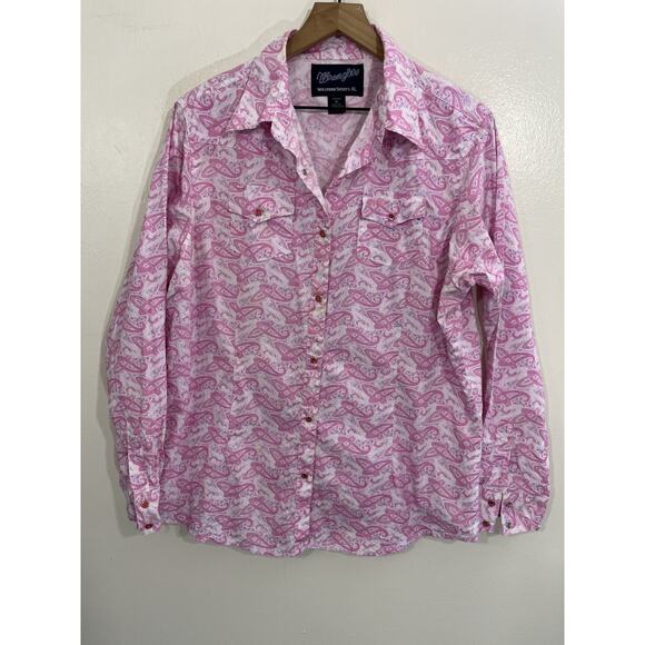 Wrangler Retro Western Shirt XL Paisley Cowboy Rodeo Pearl Snap Y2K Country Boh - Picture 1 of 13